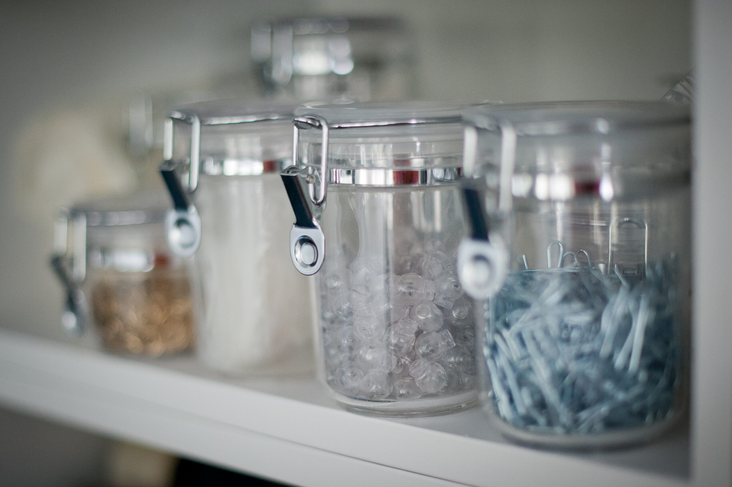 Susie Wigg fixtures in jars in the workshop